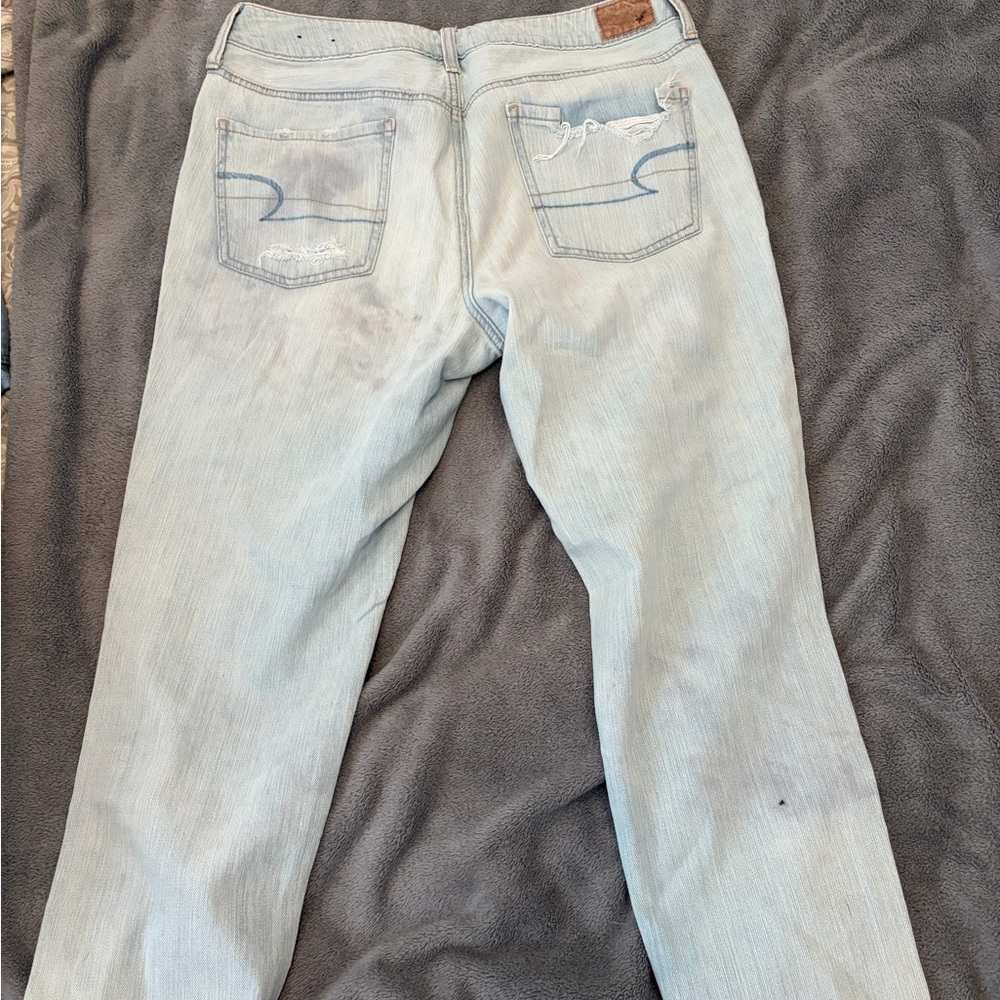 Distressed Light Blue Jeans - Picture 7 of 11